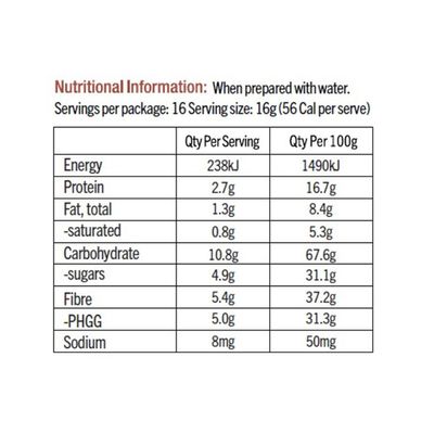 Superflora Hot Chocolate | Dark Nutritional Information