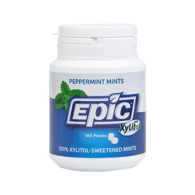 Epic Xylitol Dental Mints Peppermint 180pc Tub