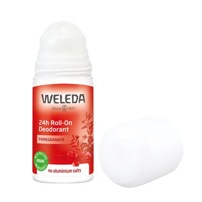 Weleda Deodorant Roll On 24hr | Pomegranate Open Lid