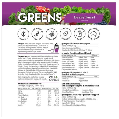 White Wolf Greens | Berry Burst Nutritional Information