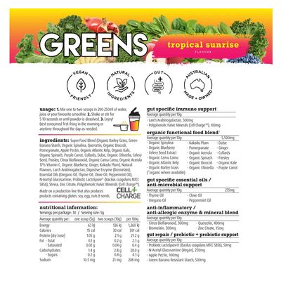 White Wolf Greens | Tropical Sunrise Nutritional Information