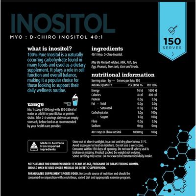 White Wolf Inositol Powder Nutritional Information