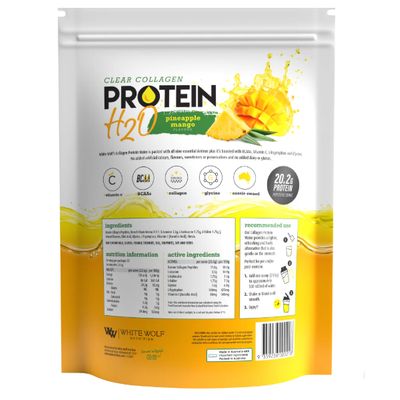 White Wolf Protein H20 Collagen Protein | Pineapple Mango Ingredients