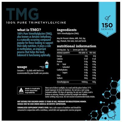 White Wolf TMG Powder Nutritional Information