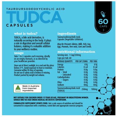 White Wolf TUDCA Capsules Nutritional Information