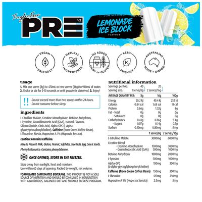 White Wolf Tingle-Free PRE Workout | Lemonade Ice Block