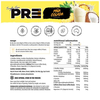 White Wolf Tingle-Free PRE Workout | Pina Colada