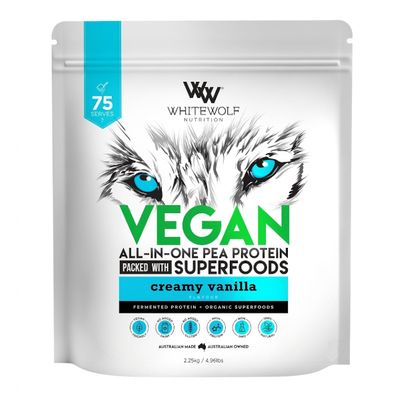 White Wolf Vegan ALL-IN-ONE Pea Protein | Creamy Vanilla 2.5kg