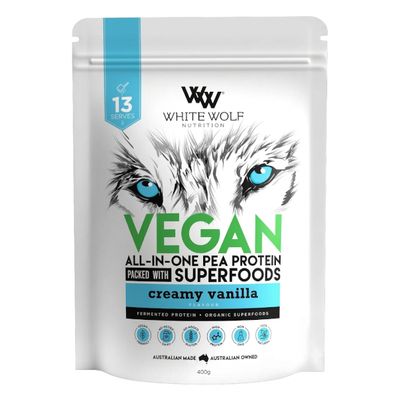 White Wolf Vegan ALL-IN-ONE Pea Protein | Creamy Vanilla 400g