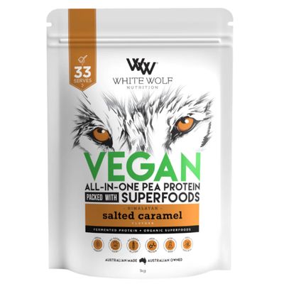 White Wolf Vegan ALL-IN-ONE Pea Protein | Salted Caramel 1kg