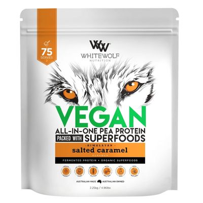 White Wolf Vegan ALL-IN-ONE Pea Protein | Salted Caramel 2.5kg
