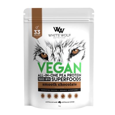 White Wolf Vegan ALL-IN-ONE Pea Protein | Smooth Chocolate 1kg