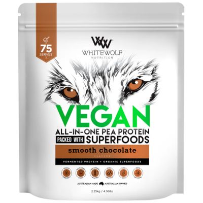 White Wolf Vegan ALL-IN-ONE Pea Protein | Smooth Chocolate 2.5kg