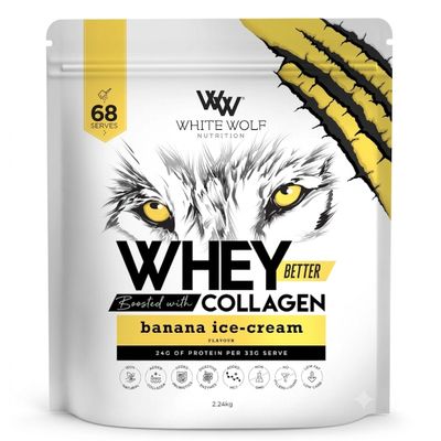 White Wolf Whey Better Protein + Collagen | Banana Ice Cream 2.24kg