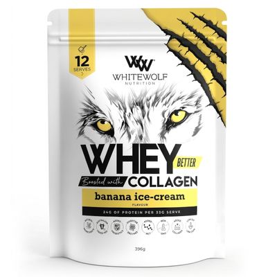 White Wolf Whey Better Protein + Collagen | Banana Ice Cream 396g