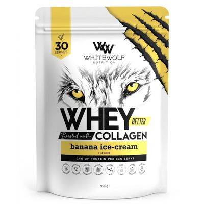 White Wolf Whey Better Protein + Collagen | Banana Ice Cream 990g