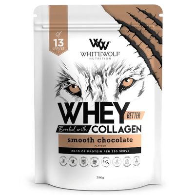 White Wolf Whey Better Protein + Collagen | Smooth Chocolate 396g