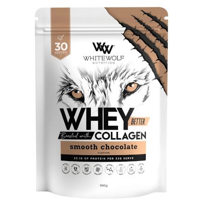 White Wolf Whey Better Protein + Collagen | Smooth Chocolate 990g