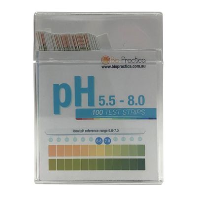 BioPractica pH 5.5 to 8.0 Test Strips x 100pk