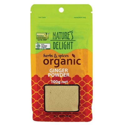 Natures Delight Organic Ginger Powder 100g