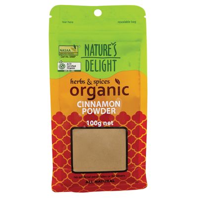 Natures Delight Organic Cinnamon Powder 100g