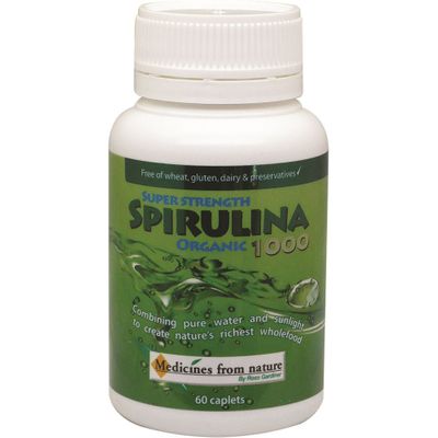 Medicines From Nature Super Strength Spirulina Org 1000 60c