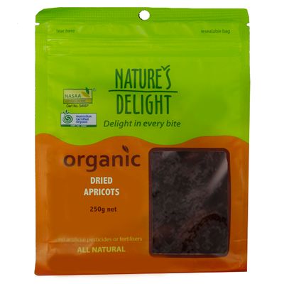Natures Delight Organic Dried Apricots 250g