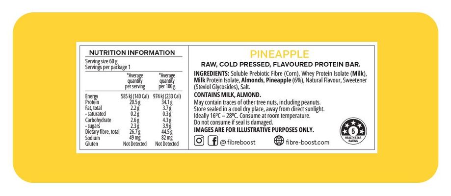 Fibre Boost Protein Bar | Pineapple Ingredients