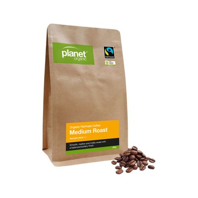 Planet Organic Coffee Medium Roast Whole Bean 250g