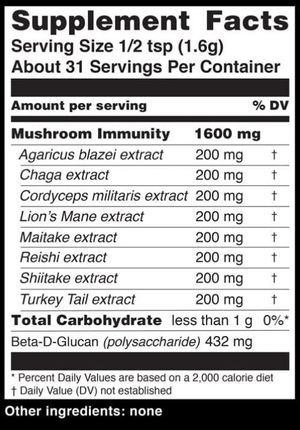 Teelixir Mushroom Immunity ingredients