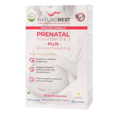 NaturoBest Prenatal Trimester 2 and 3 Plus Breastfeeding 60 capsules