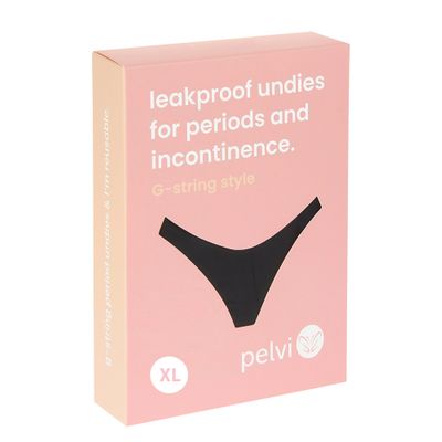 Pelvi Underwear Leakproof G String Black XL