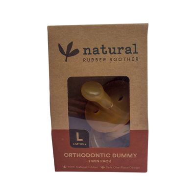 Nat Rubber Soother Orthodontic Dummy Large Twin
