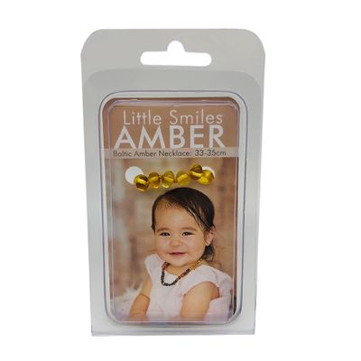 Little Smiles Amber Baby Necklace Teeth (33 35cm) Yellow