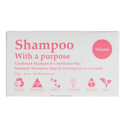 Clover Fields Shampoo w a Purpose Bar Volume 135g