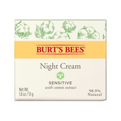 Burts Bees Sensitive Night Cream with Cotton Extract 50g