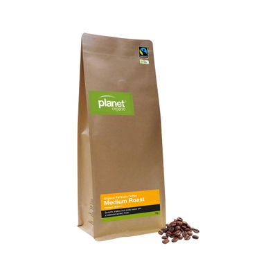 Planet Organic Coffee Medium Roast Whole Bean 1kg