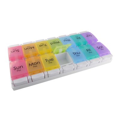 Pill Box Weekly Planner Removable (2 per day AM PM) Large