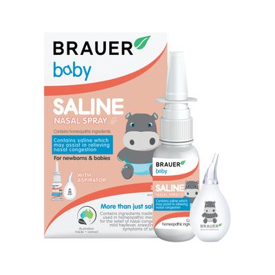Brauer Baby Saline Nasal Spray with Aspirator 30ml