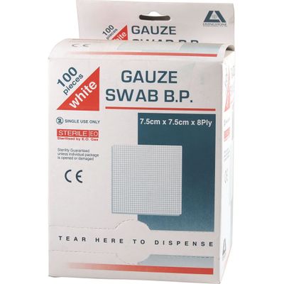 Gauze Swabs Sterile 8ply x 100 Pack