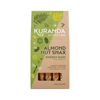 Kuranda Gluten Free Energy Bars Almond Nut Snax 35g x 5 Pk