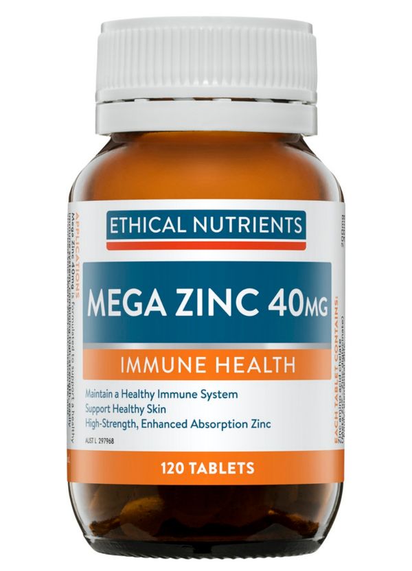 Ethical Nutrients Mega Zinc 40mg Tablets Australian Vitamins